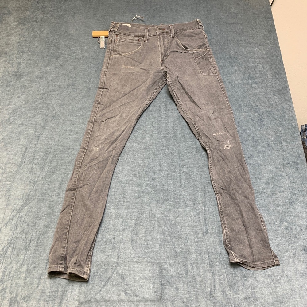 Levi's 511 Jeans Mens 32x32 Gray Denim Cotton Stretch Skinny Leg Medium Wash